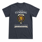 Cumming Hunting Weathered Tartan Crest Mischief and Mayhem T-shirt