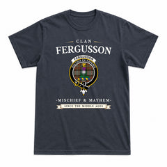 Fergusson Weathered Tartan Crest Mischief and Mayhem T-shirt