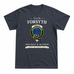 Forsyth Ancient Tartan Crest Mischief and Mayhem T-shirt