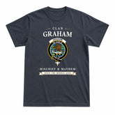 Graham of Montrose Ancient Tartan Crest Mischief and Mayhem T-shirt