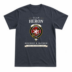 Heron Tartan Crest Mischief and Mayhem T-shirt
