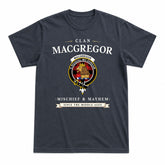 MacGregor Rob Roy Modern Tartan Crest Mischief and Mayhem T-shirt