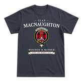 MacNaughton Modern Tartan Crest Mischief and Mayhem T-shirt