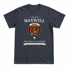 Maxwell Modern Tartan Crest Mischief and Mayhem T-shirt