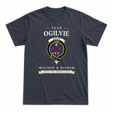 Ogilvie Hunting Modern Tartan Crest Mischief and Mayhem T-shirt