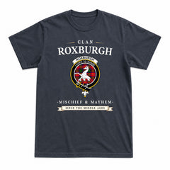 Roxburgh District Tartan Crest Mischief and Mayhem T-shirt