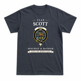 Scott Green Modern Tartan Crest Mischief and Mayhem T-shirt