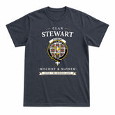 Stewart Dress Modern Tartan Crest Mischief and Mayhem T-shirt