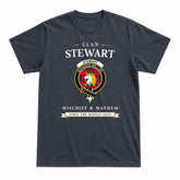 Stewart of Appin Modern Tartan Crest Mischief and Mayhem T-shirt