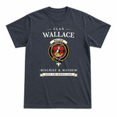 Wallace Weathered Tartan Crest Mischief and Mayhem T-shirt
