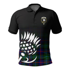 Calder (Calder-Campbell) Tartan Crest Polo Shirt - Thistle Black Style