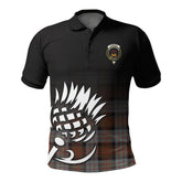 Cameron of Erracht Weathered Tartan Crest Polo Shirt - Thistle Black Style