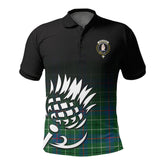 Duncanson Tartan Crest Polo Shirt - Thistle Black Style
