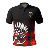 Fraser (of Lovat) Modern Tartan Crest Polo Shirt - Thistle Black Style