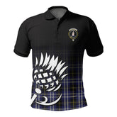 Kilmarnock Tartan Crest Polo Shirt - Thistle Black Style