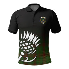 Maxwell Hunting Tartan Crest Polo Shirt - Thistle Black Style