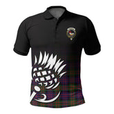 McDonald Modern Tartan Crest Polo Shirt - Thistle Black Style