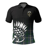 McDowall Tartan Crest Polo Shirt - Thistle Black Style