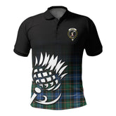 McRae Hunting Ancient Tartan Crest Polo Shirt - Thistle Black Style