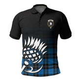 Ramsay Blue Ancient Tartan Crest Polo Shirt - Thistle Black Style