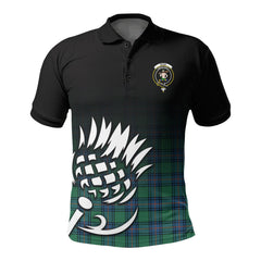 Shaw (of Sauchie) Ancient Tartan Crest Polo Shirt - Thistle Black Style