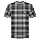 Menzies Black - White Modern Tartan Crest T-shirt