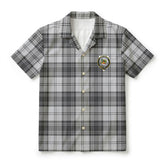 Douglas Grey Modern Tartan Crest Hawaiian Shirt