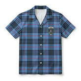 MacKay Blue Tartan Crest Hawaiian Shirt