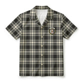 Menzies Black - White Ancient Tartan Crest Hawaiian Shirt