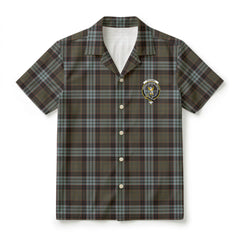 Stewart Old Weathered Tartan Crest Hawaiian Shirt