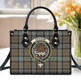Graham of Menteith Weathered Tartan Crest Leather Handbag