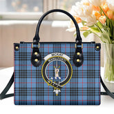McKay Blue Tartan Crest Leather Handbag