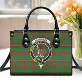 McKinnon Hunting Modern Tartan Crest Leather Handbag