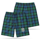 Black Watch Ancient Tartan Crest Men's Beach Shorts