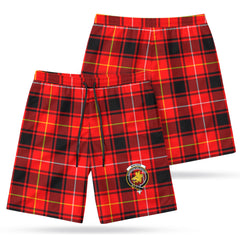 MacIver Modern Tartan Crest Men's Beach Shorts
