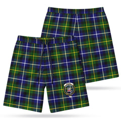 MacNeil of Barra Modern Tartan Crest Men's Beach Shorts