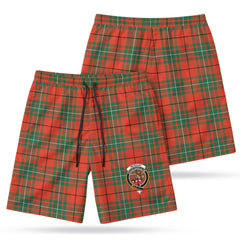 McAulay Ancient Tartan Crest Men's Beach Shorts