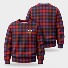 Brown Modern Tartan Crest Sweater