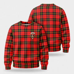 Wallace Hunting Red Tartan Crest Sweater