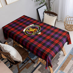 Broun Modern Tartan Crest Tablecloth