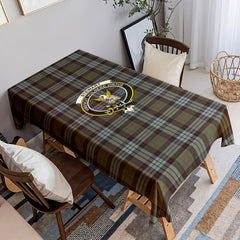 Stewart Old Weathered Tartan Crest Tablecloth