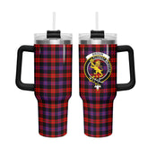 Broun Modern Tartan Crest 40 oz Insulated Tumbler with Handle