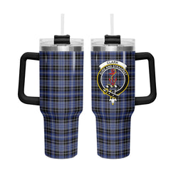 Clark Modern Tartan Crest 40 oz Insulated Tumbler with Handle