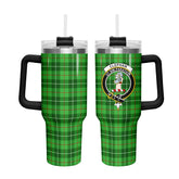 Clephan (or Clephane) Tartan Crest 40 oz Insulated Tumbler with Handle