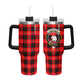 Cunningham Modern Tartan Crest 40 oz Insulated Tumbler with Handle