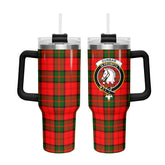 Dunbar Modern Tartan Crest 40 oz Insulated Tumbler with Handle