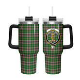 Gray Hunting Tartan Crest 40 oz Insulated Tumbler with Handle
