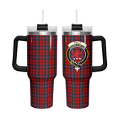 Kelly of Sleat Red Tartan Crest 40 oz Insulated Tumbler with Handle
