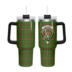 MacKinnon Hunting Modern Tartan Crest 40 oz Insulated Tumbler with Handle
