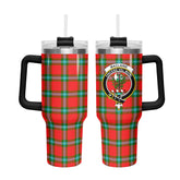 MacLaine of Loch Buie Tartan Crest 40 oz Insulated Tumbler with Handle